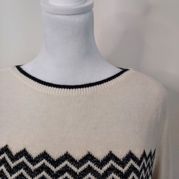 Talbots Wool Blend Modern Fair Isle Shimmer Sweater Size XLP - Picture 3 of 10
